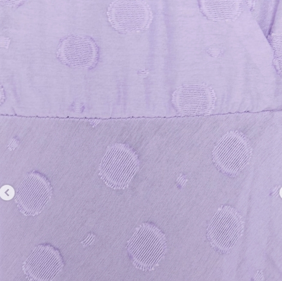 Zara Blogger Fave Lilac Textured Weave Polka Dot Draped Midi Dress NWOT - Picture 6 of 16